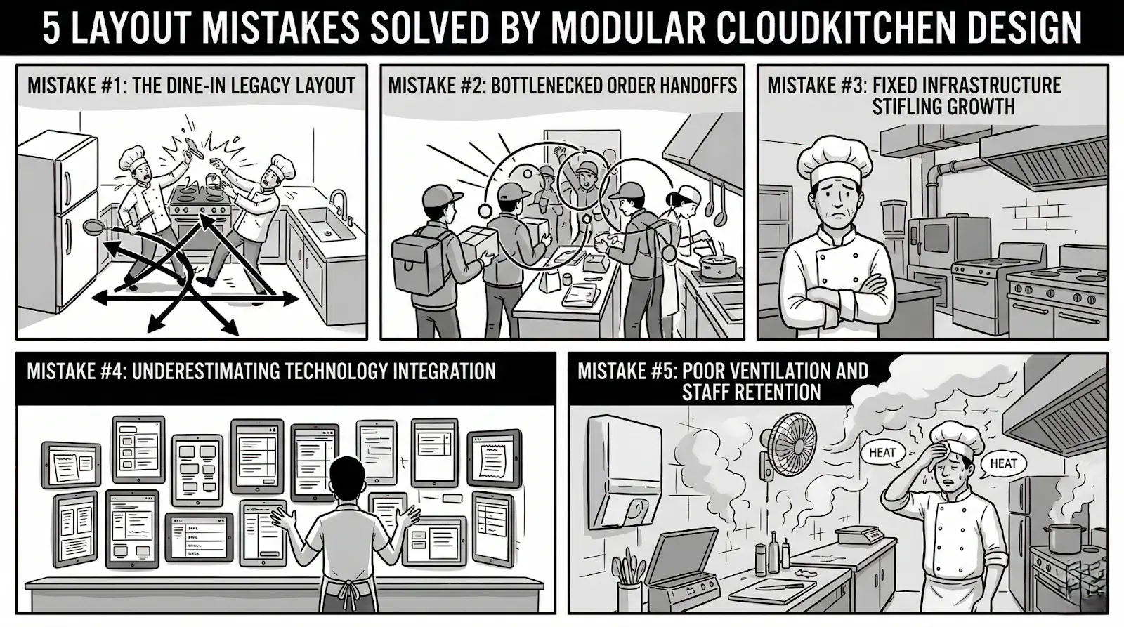 5 layout mistakes solved by modular cloudkitchen design